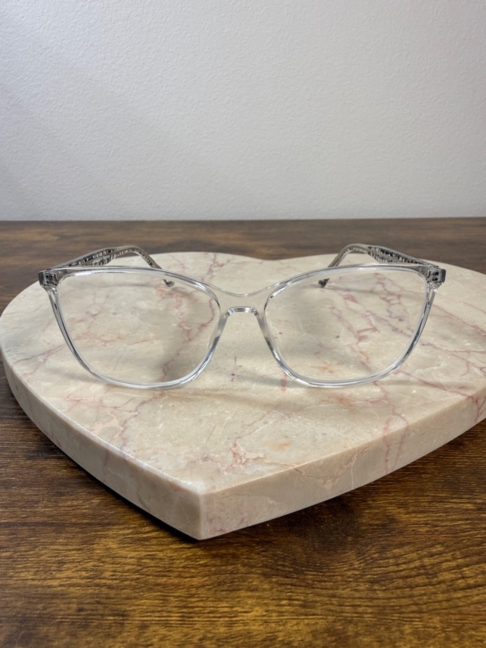 Clear Transparent Cat-Eye Glasses & Prescription Lenses Cyl 1.5